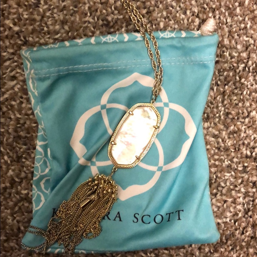 Kendra white iridescent pendant